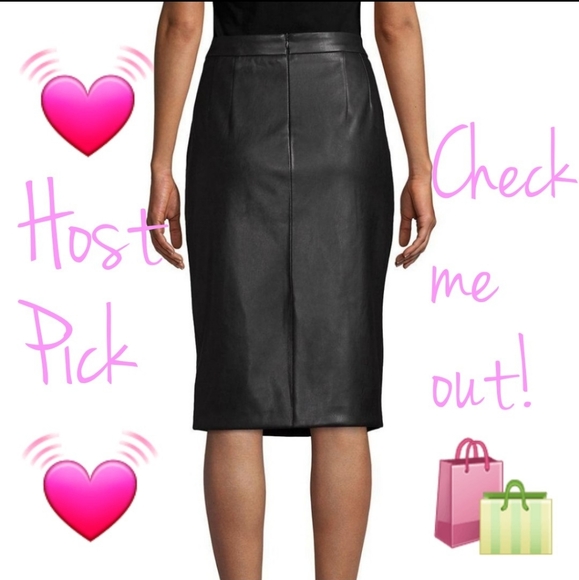 Lord & Taylor Dresses & Skirts - NWT Lord & Taylor Black Leather Pencil Skirt - Size 2